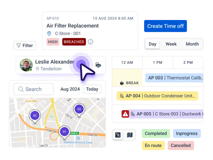 Easy-to-use interface in FSM software lets you navigate quickly and access features to streamline your field service tasks